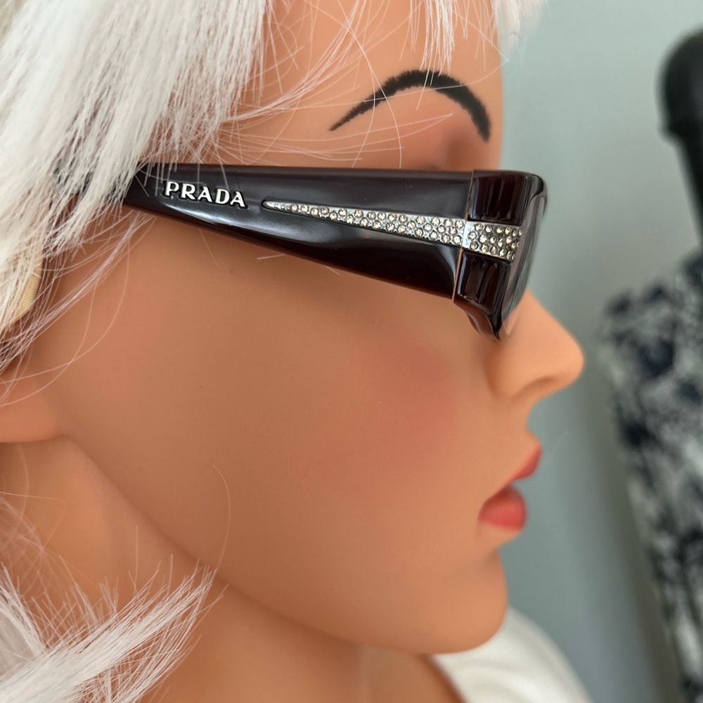 Vintage Prada Brown Rectangular Glasses - - image 1